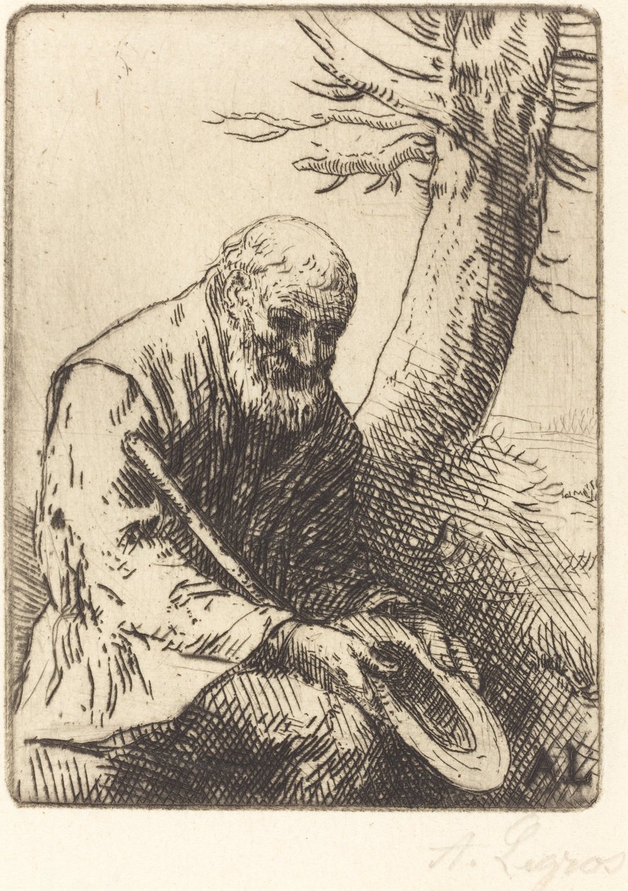 手持帽子的乞丐 作者 阿方斯·莱格罗斯（Alphonse Legros）