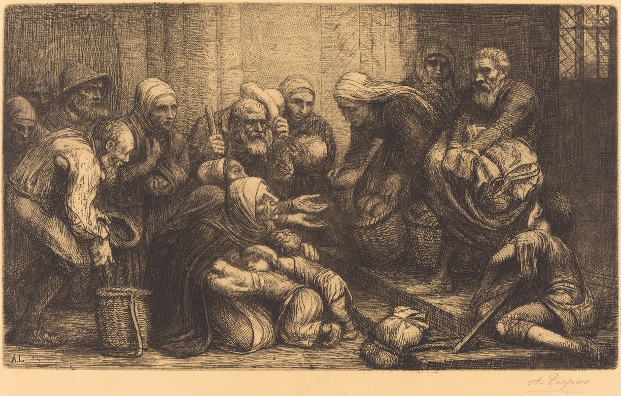 布鲁塞尔的乞丐 (Les mendiants de Bruges) 作者 阿方斯·莱格罗斯（Alphonse Legros）