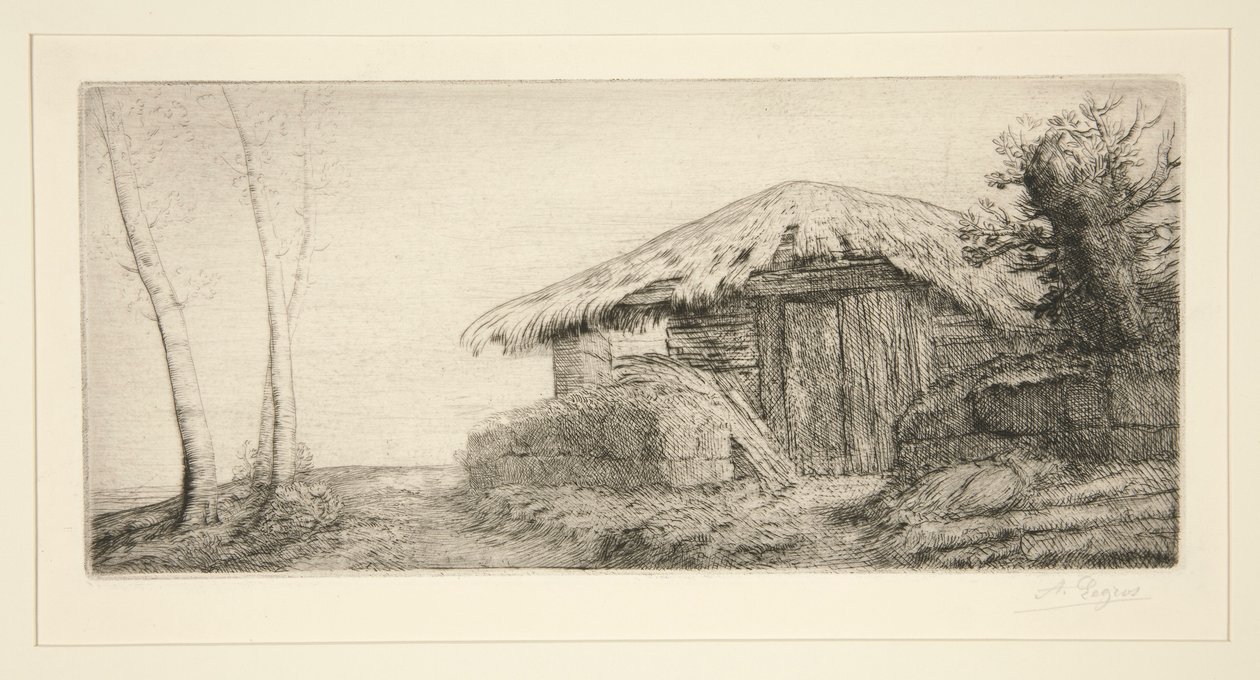 山坡上的牧羊人小屋（牧羊人 作者 阿方斯·莱格罗斯（Alphonse Legros）