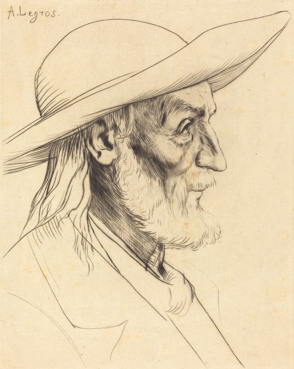布列塔尼农民 Paysan breton. 作者 阿方斯·莱格罗斯（Alphonse Legros）