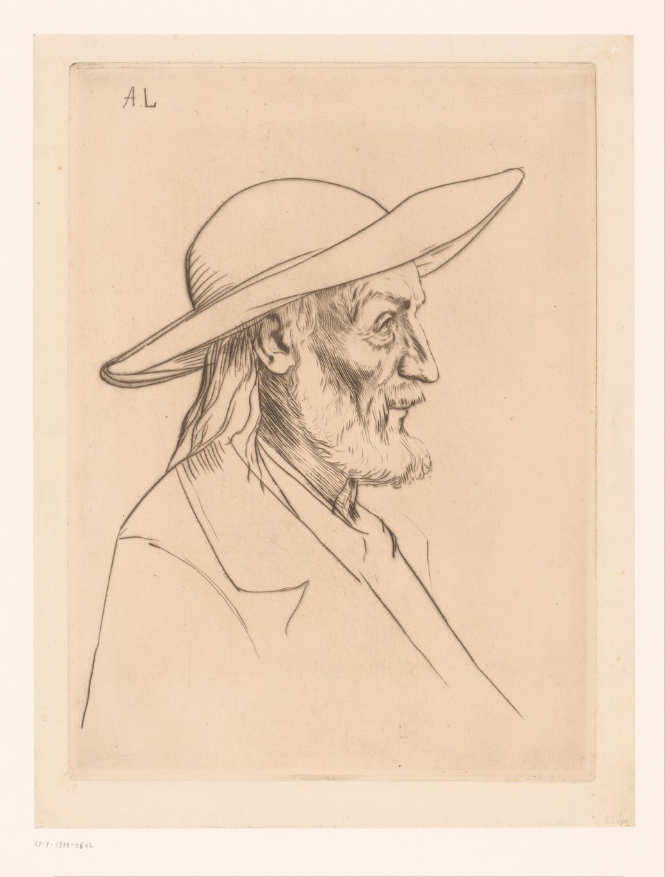 戴帽子的布列塔尼人
布列塔尼人 作者 阿方斯·莱格罗斯（Alphonse Legros）
