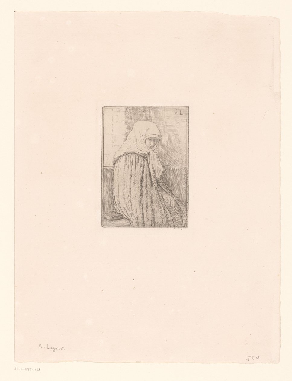 带头巾的布列塔尼女人 作者 阿方斯·莱格罗斯（Alphonse Legros）