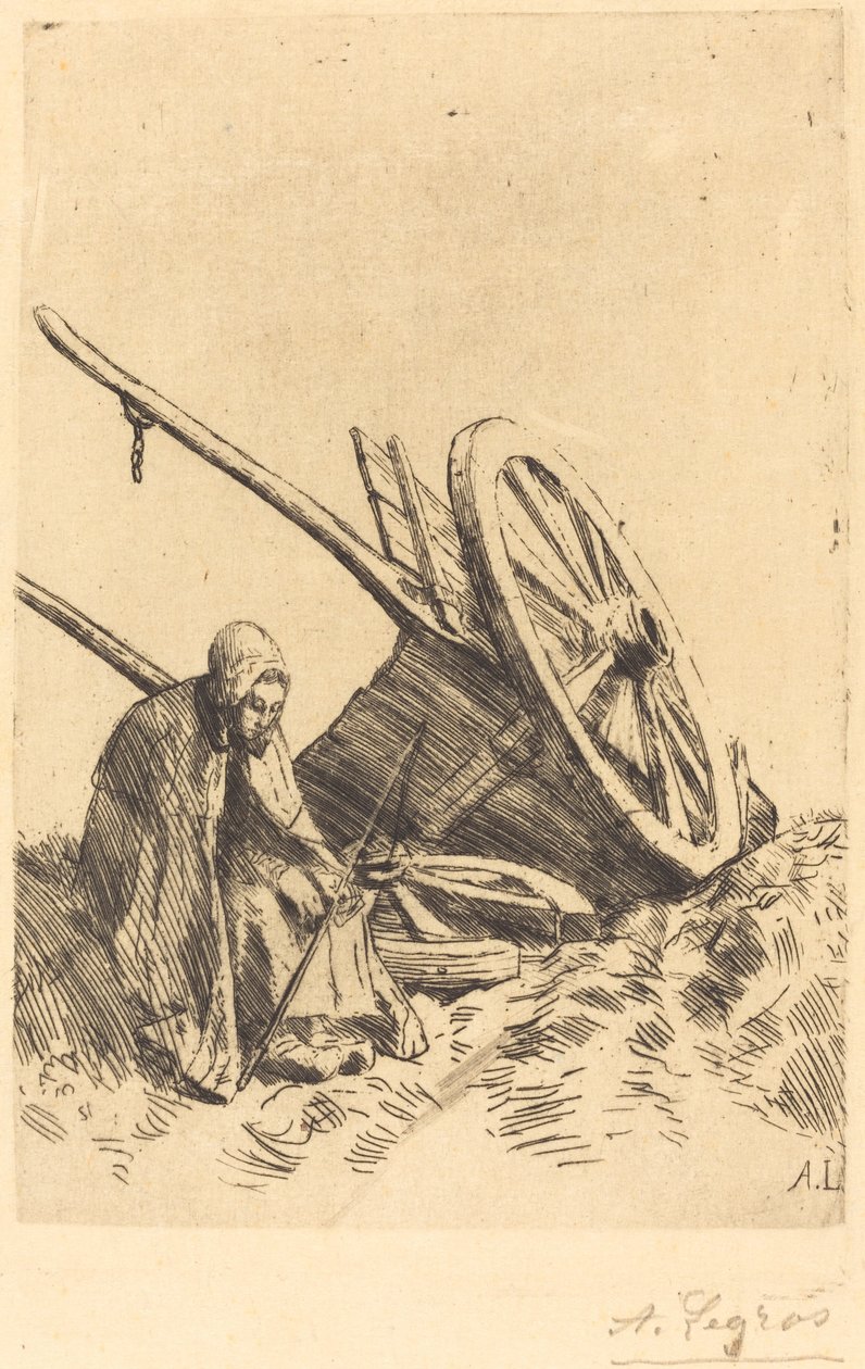 破车（La charette brisee） 作者 阿方斯·莱格罗斯（Alphonse Legros）