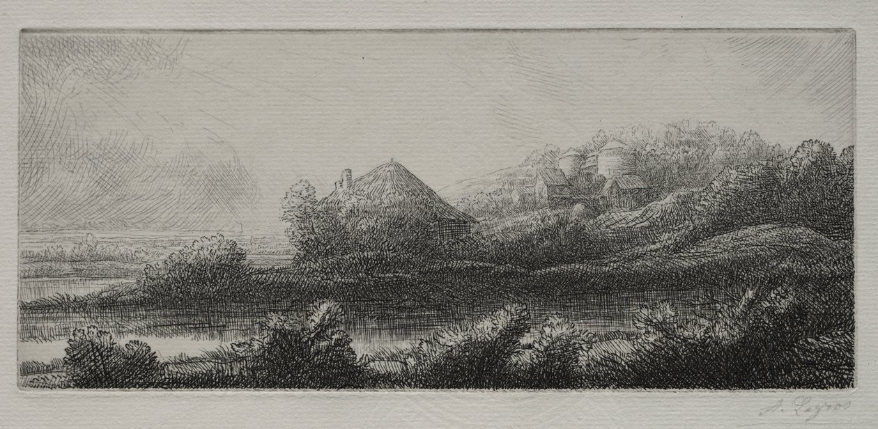 沼泽中的小屋 作者 阿方斯·莱格罗斯（Alphonse Legros）