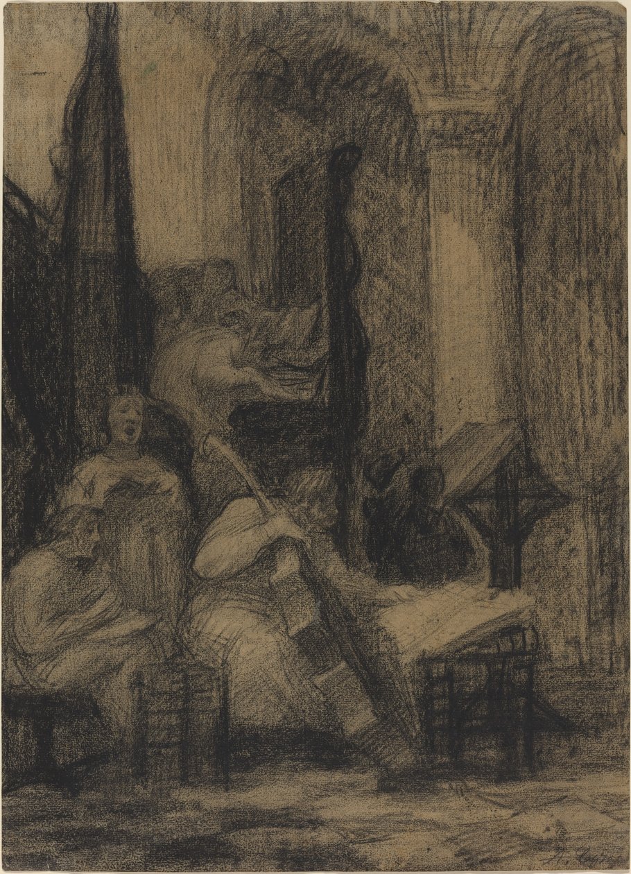 西班牙教堂的合唱团。 作者 阿方斯·莱格罗斯（Alphonse Legros）