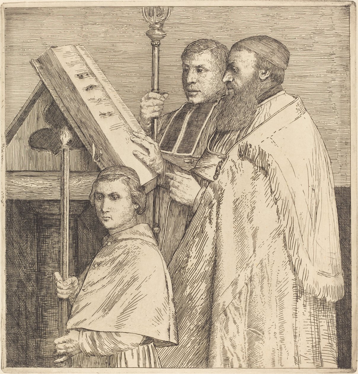合唱团，第二板块 Le lutrin. 作者 阿方斯·莱格罗斯（Alphonse Legros）