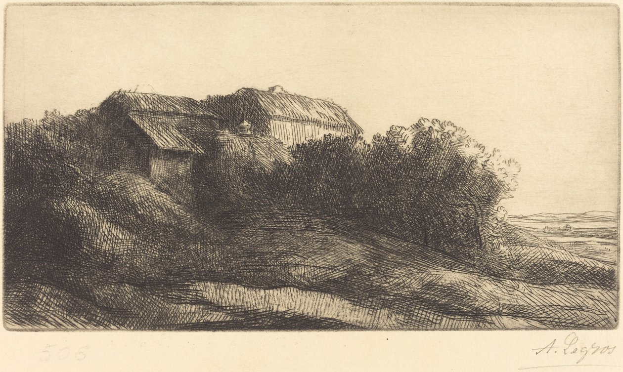 山坡上的小屋 (Chaumiere sur le coteau) 作者 阿方斯·莱格罗斯（Alphonse Legros）