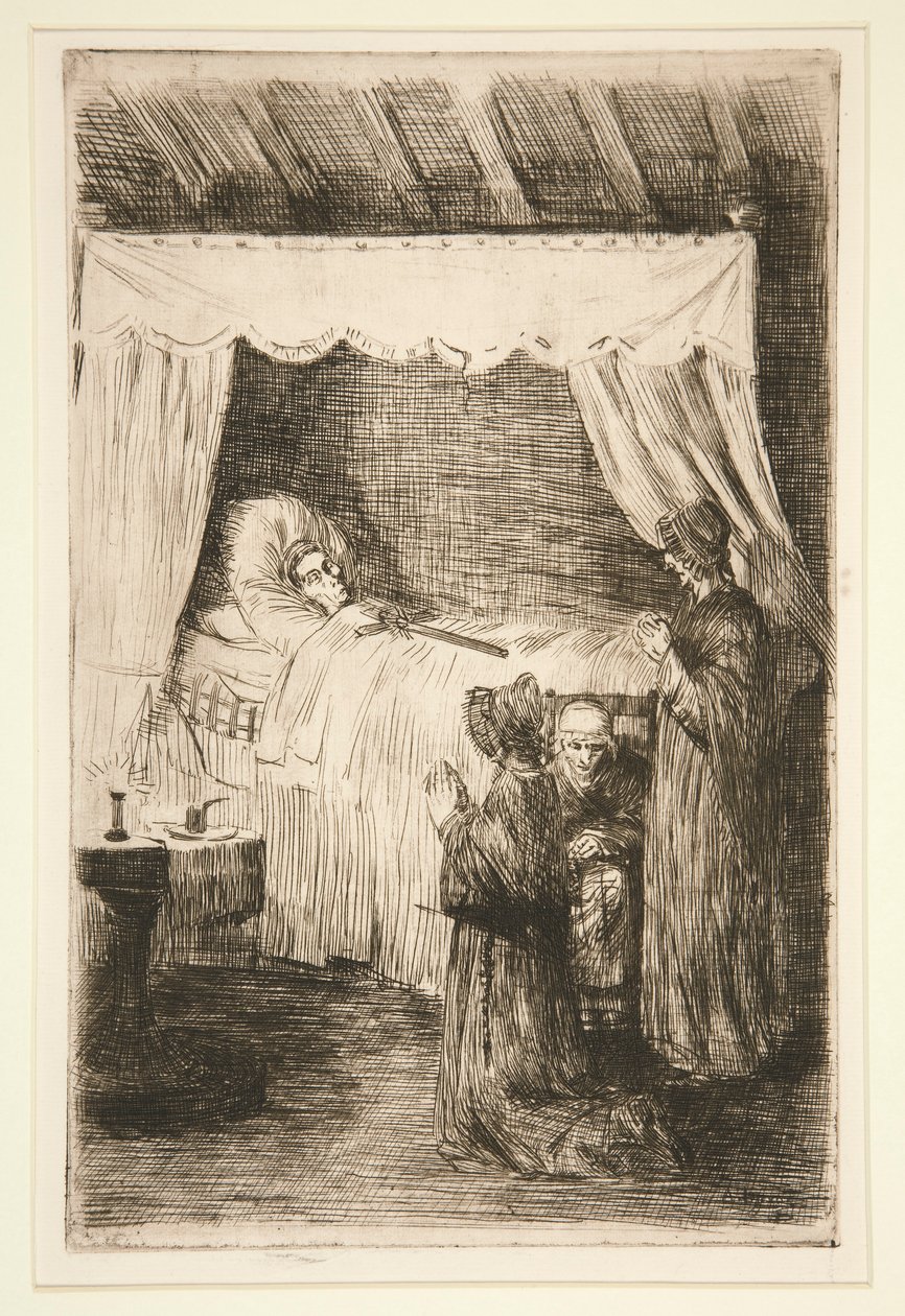 死亡守望（La Vieille Mortuaire） 作者 阿方斯·莱格罗斯（Alphonse Legros）