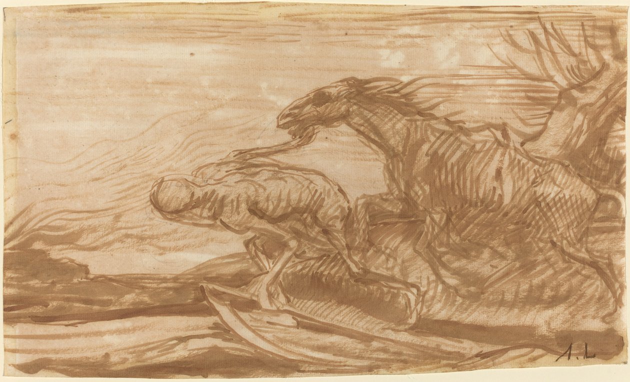 死亡和它的马 作者 阿方斯·莱格罗斯（Alphonse Legros）