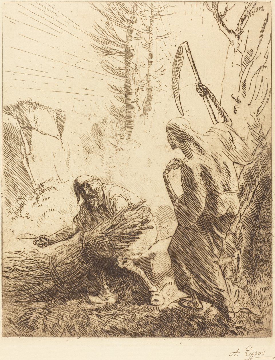 死神与樵夫，第三版（La mort et le bucheron） 作者 阿方斯·莱格罗斯（Alphonse Legros）