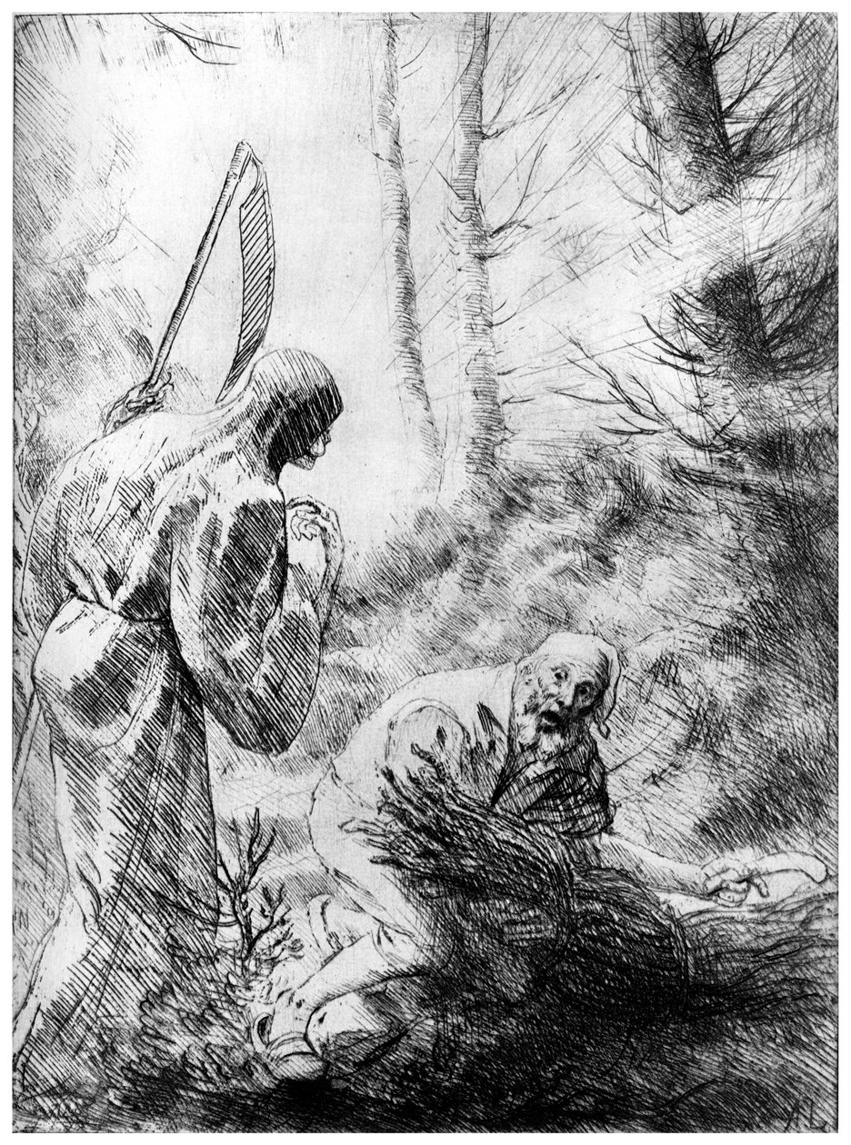伍德海维尔之死，c1860-1910，1924年。 作者 阿方斯·莱格罗斯（Alphonse Legros）