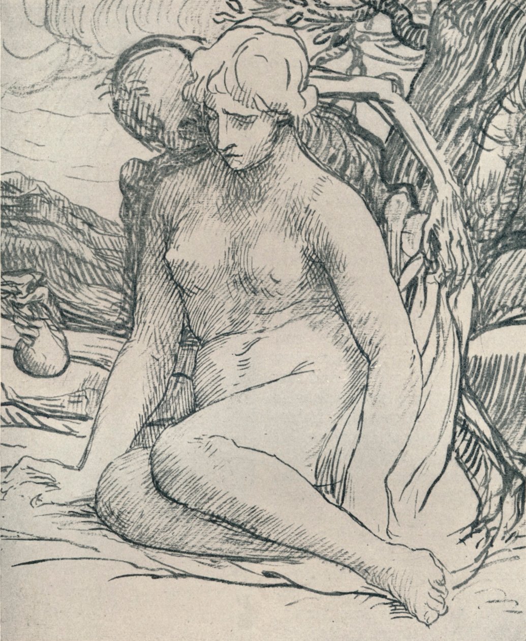 Wooer之死，c1895，1923年 作者 阿方斯·莱格罗斯（Alphonse Legros）