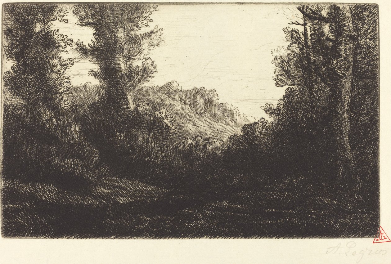 木头的边缘Lisiere de bois。 作者 阿方斯·莱格罗斯（Alphonse Legros）