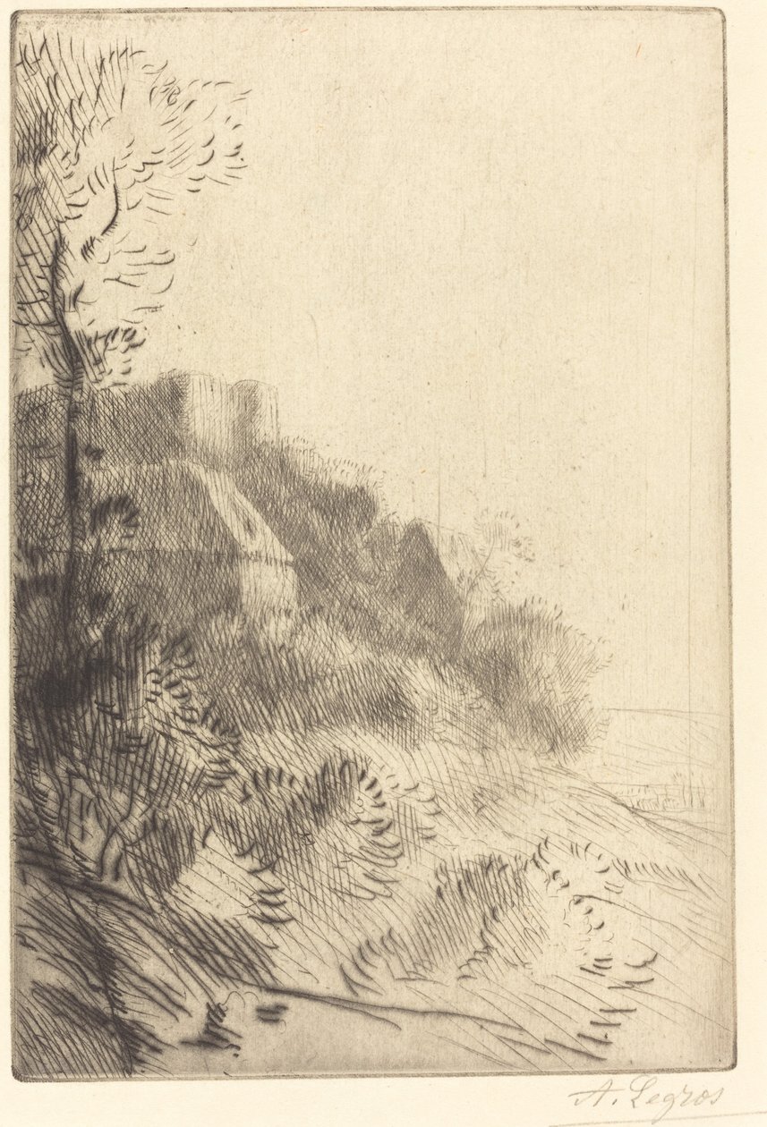 阳光下的山坡上的农场 La ferme du coteau, Effet de soleil sur le coteau. 作者 阿方斯·莱格罗斯（Alphonse Legros）