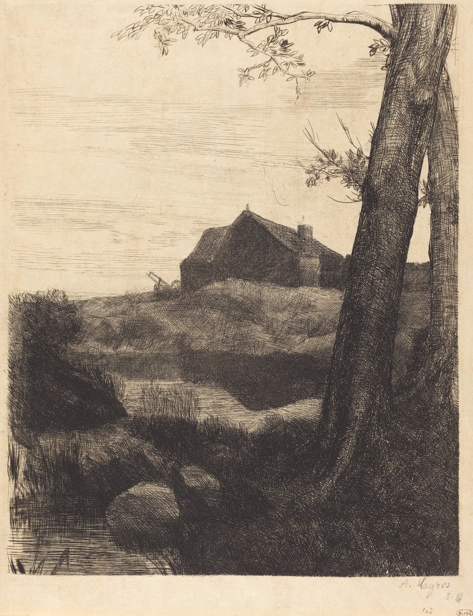 有大树的农场(La ferme au grand arbre) 作者 阿方斯·莱格罗斯（Alphonse Legros）
