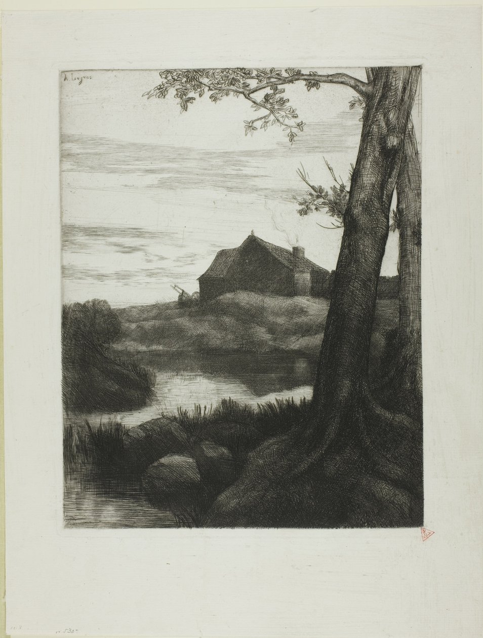有大树的农场 作者 阿方斯·莱格罗斯（Alphonse Legros）