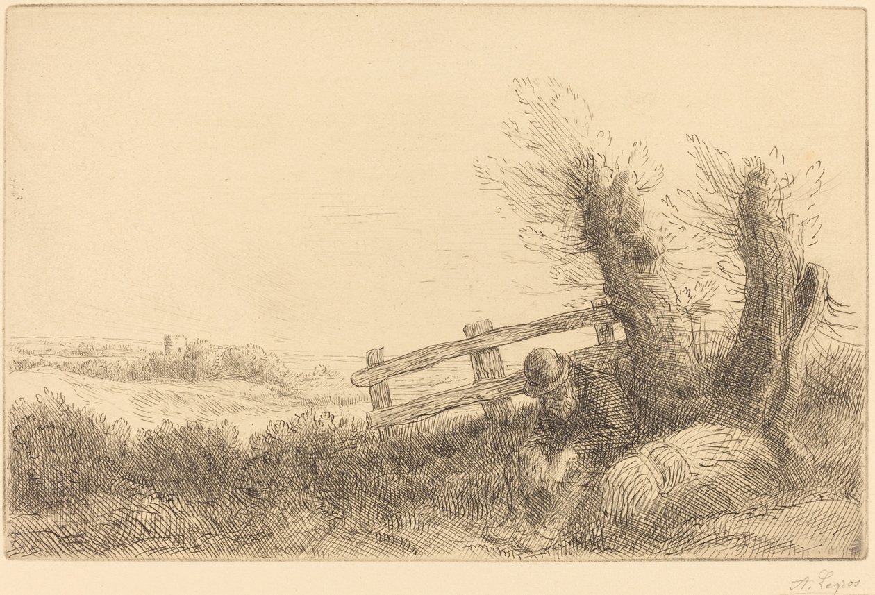 躺着的农夫 躺着的农夫。 作者 阿方斯·莱格罗斯（Alphonse Legros）