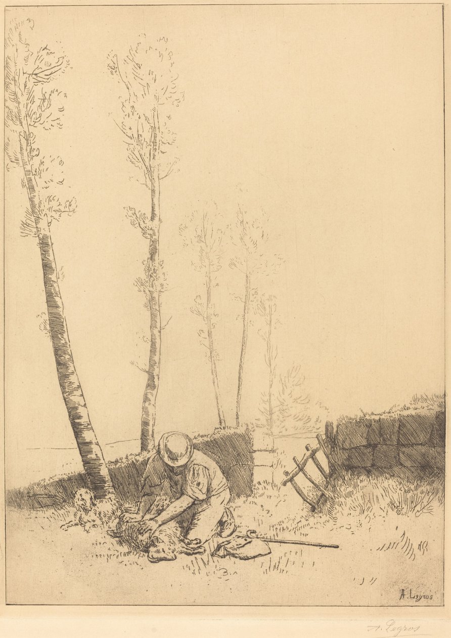 寻找绵羊 Le mouton retrouve. 作者 阿方斯·莱格罗斯（Alphonse Legros）