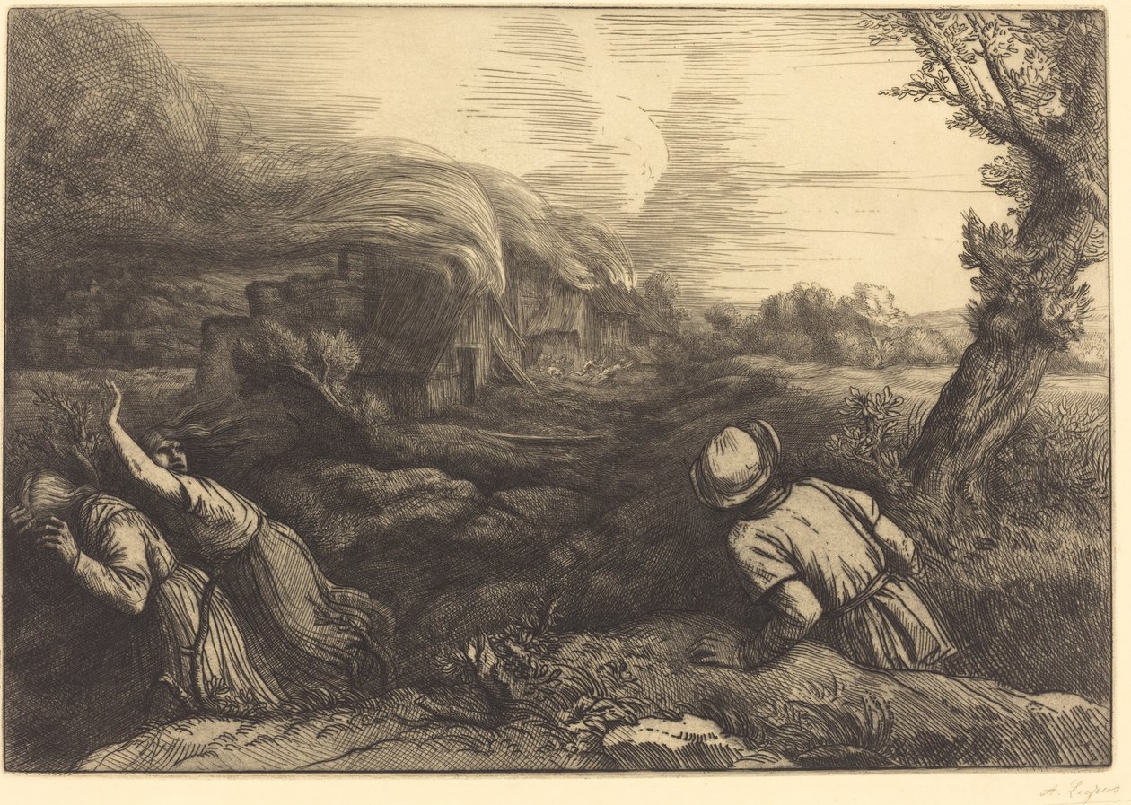 哈姆雷特的火灾 作者 阿方斯·莱格罗斯（Alphonse Legros）