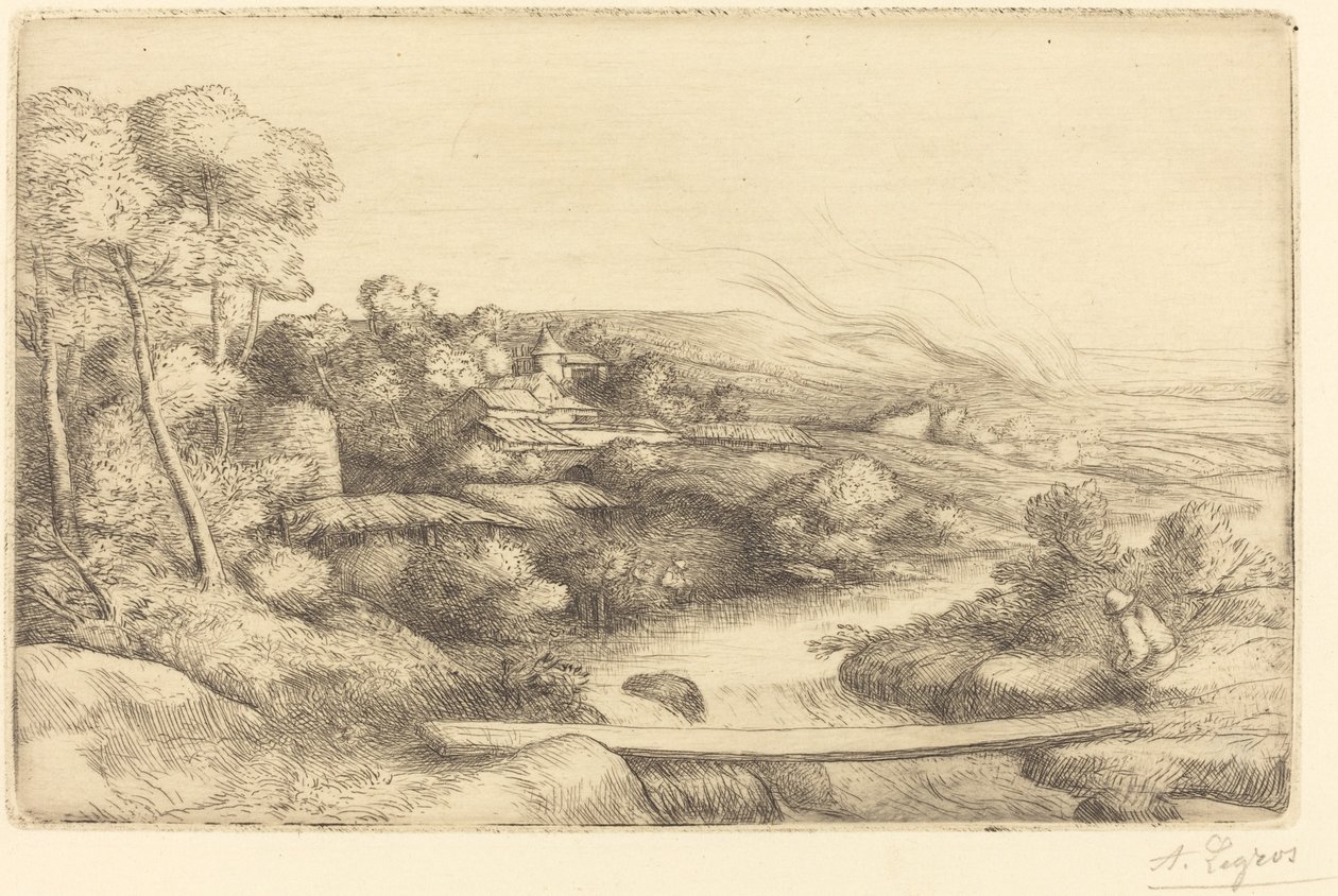 人行桥 La passerelle. 作者 阿方斯·莱格罗斯（Alphonse Legros）