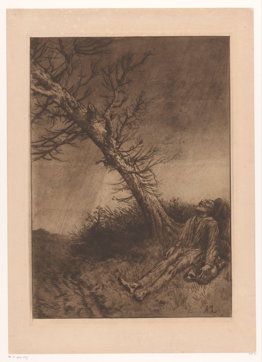 老人死在树下 流浪者之死 作者 阿方斯·莱格罗斯（Alphonse Legros）