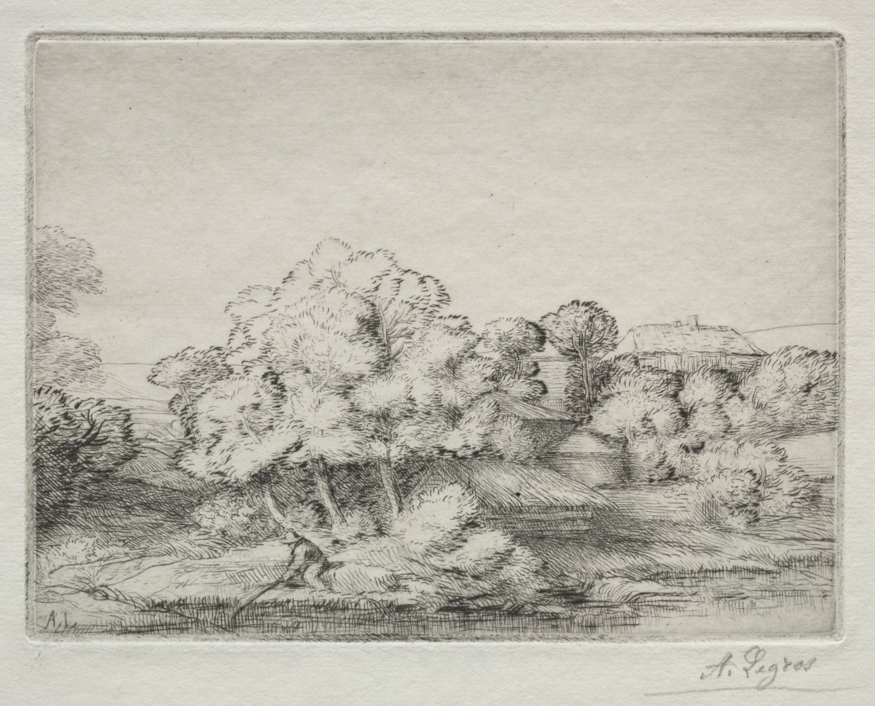 湖边的小村庄 作者 阿方斯·莱格罗斯（Alphonse Legros）