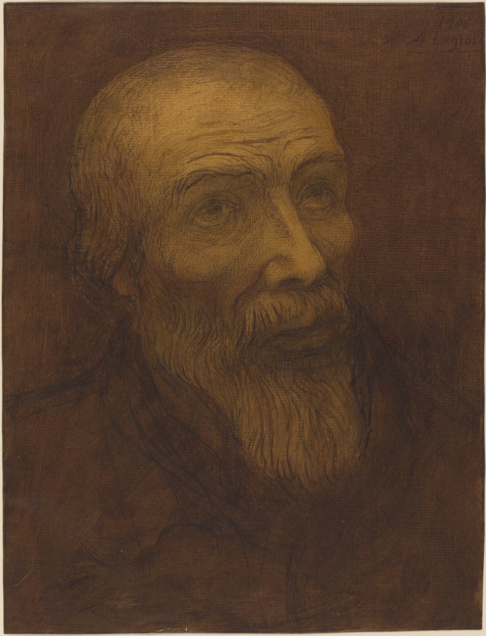 有胡子的秃子的头，1906年。 作者 阿方斯·莱格罗斯（Alphonse Legros）
