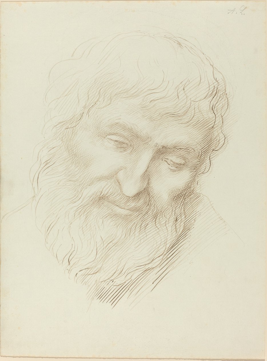 一个人的头。 作者 阿方斯·莱格罗斯（Alphonse Legros）