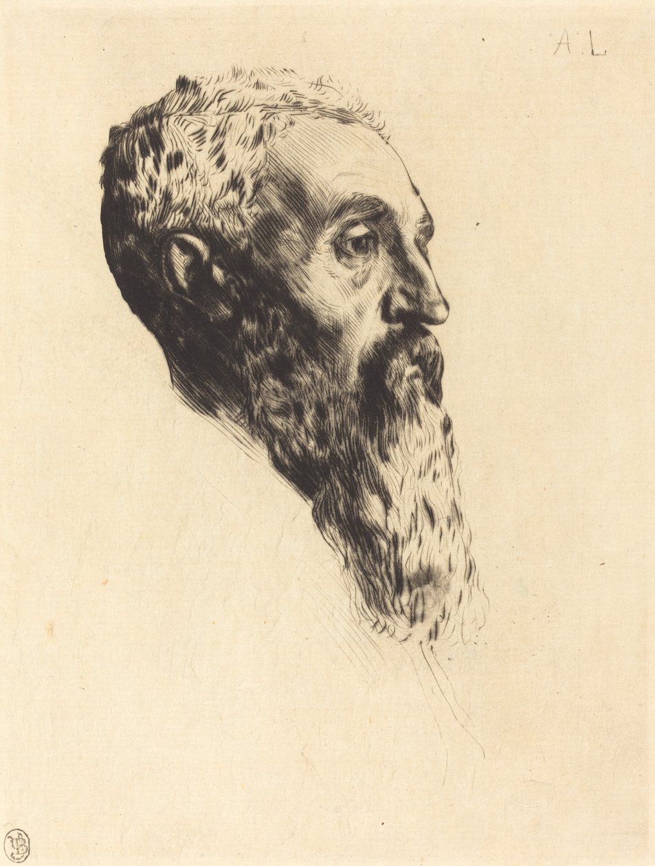 模特儿的头颅 Tete de modele。 作者 阿方斯·莱格罗斯（Alphonse Legros）