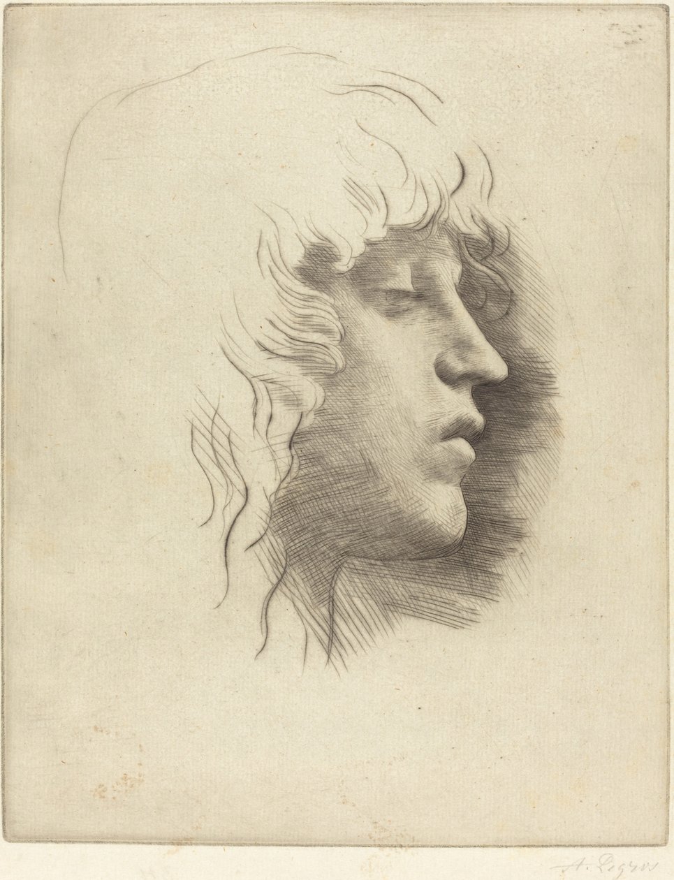年轻女孩的头像（Tete de jeune fille） 作者 阿方斯·莱格罗斯（Alphonse Legros）