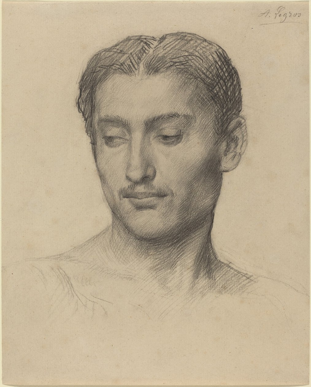 一个年轻人的头 作者 阿方斯·莱格罗斯（Alphonse Legros）