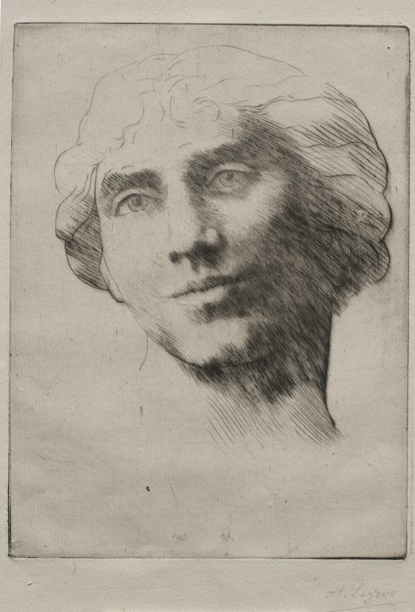 年轻女子的头像 作者 阿方斯·莱格罗斯（Alphonse Legros）
