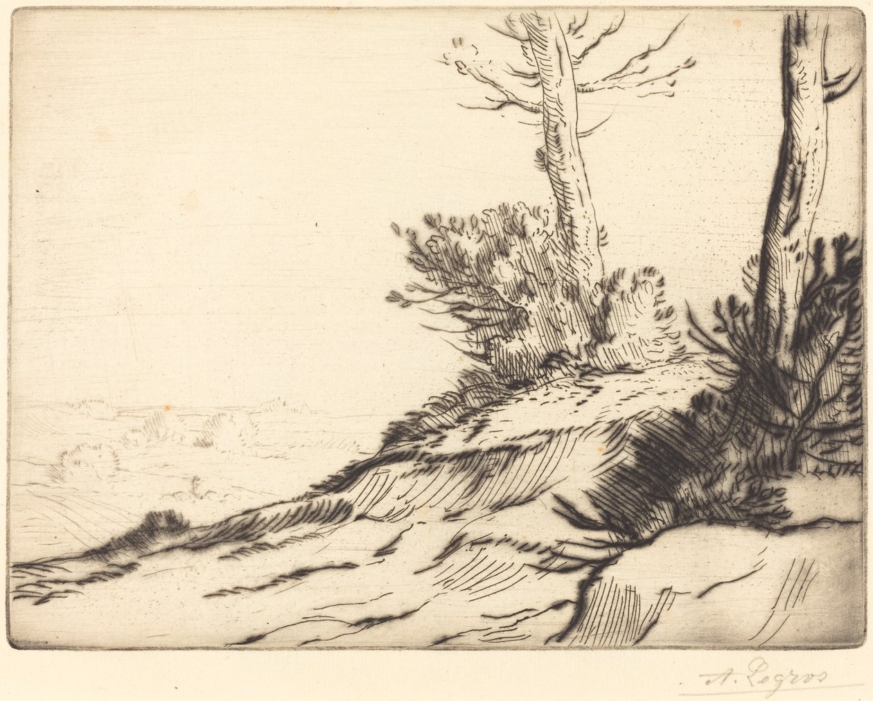 有灌木丛的山丘 La butte aux brousailles. 作者 阿方斯·莱格罗斯（Alphonse Legros）
