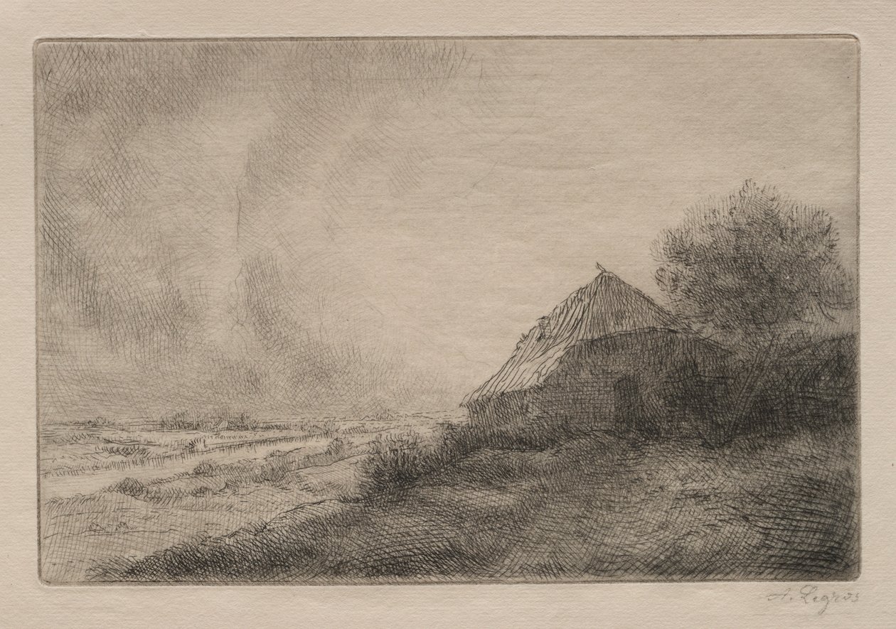 在山上小屋。 作者 阿方斯·莱格罗斯（Alphonse Legros）