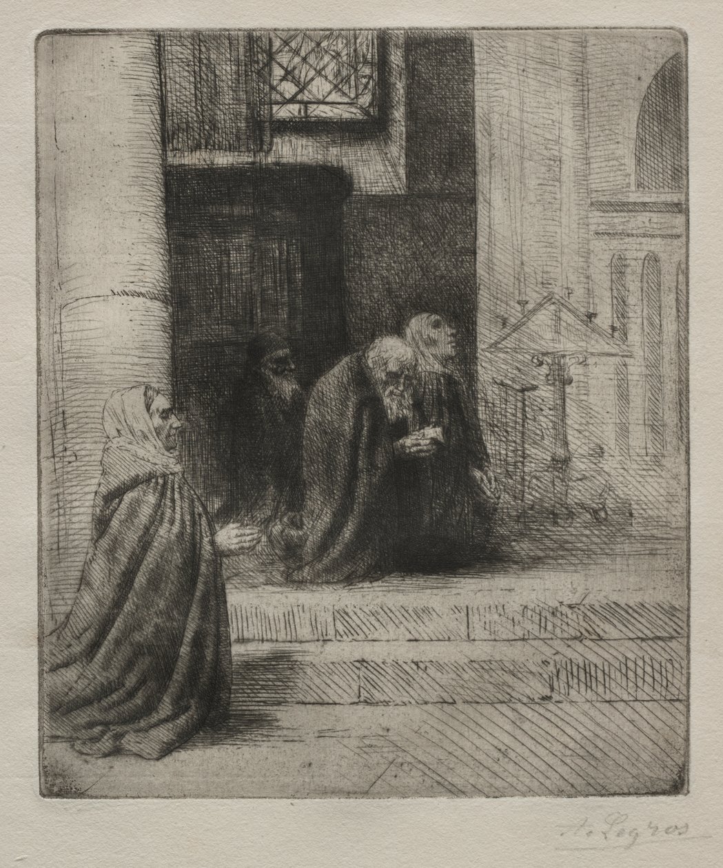 教堂内部 作者 阿方斯·莱格罗斯（Alphonse Legros）