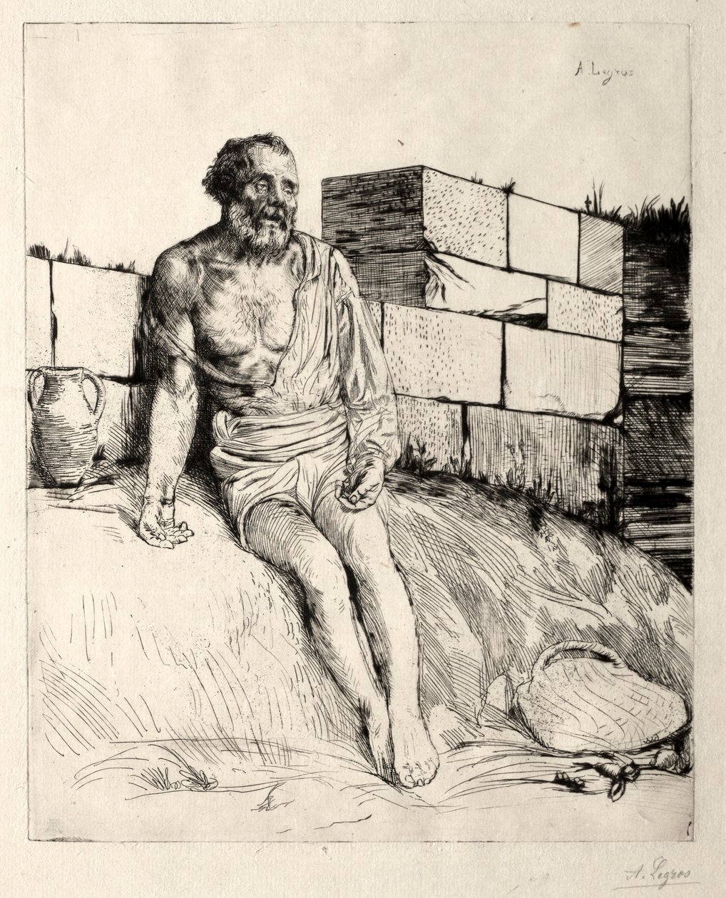 工作第一板。 作者 阿方斯·莱格罗斯（Alphonse Legros）