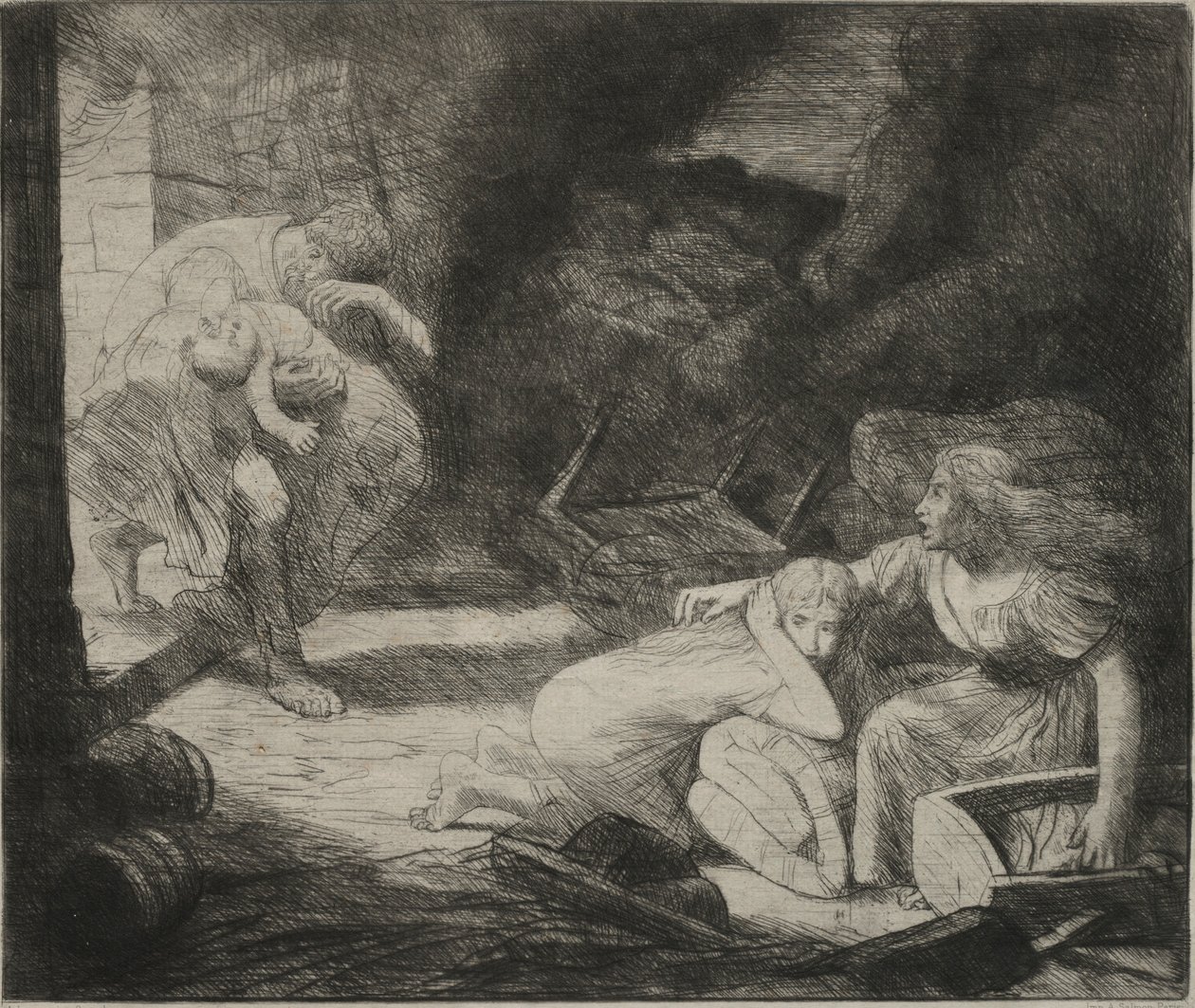 琳辛迪（LIncendie），1876年。 作者 阿方斯·莱格罗斯（Alphonse Legros）