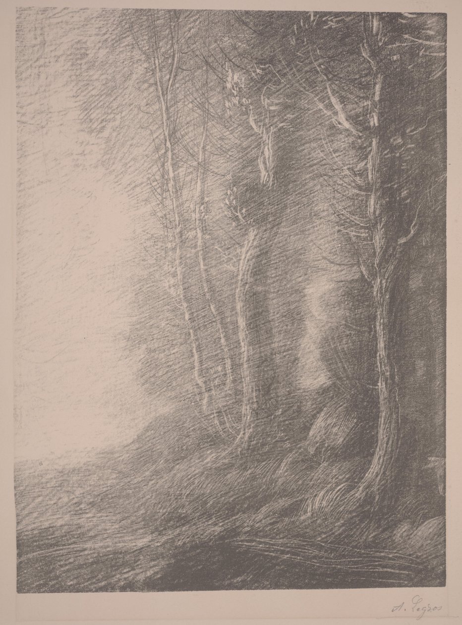 风景（石版画） 作者 阿方斯·莱格罗斯（Alphonse Legros）