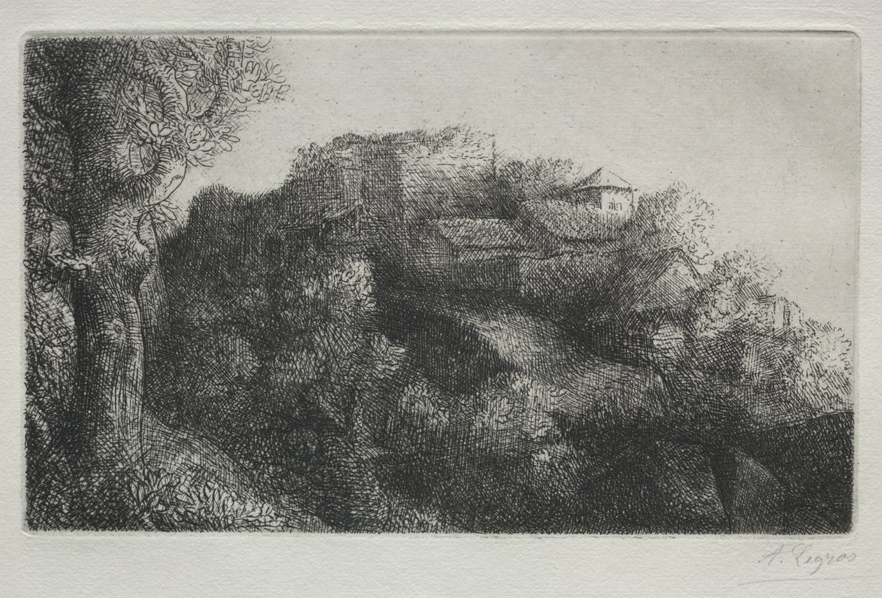 景观（有建筑物） 作者 阿方斯·莱格罗斯（Alphonse Legros）
