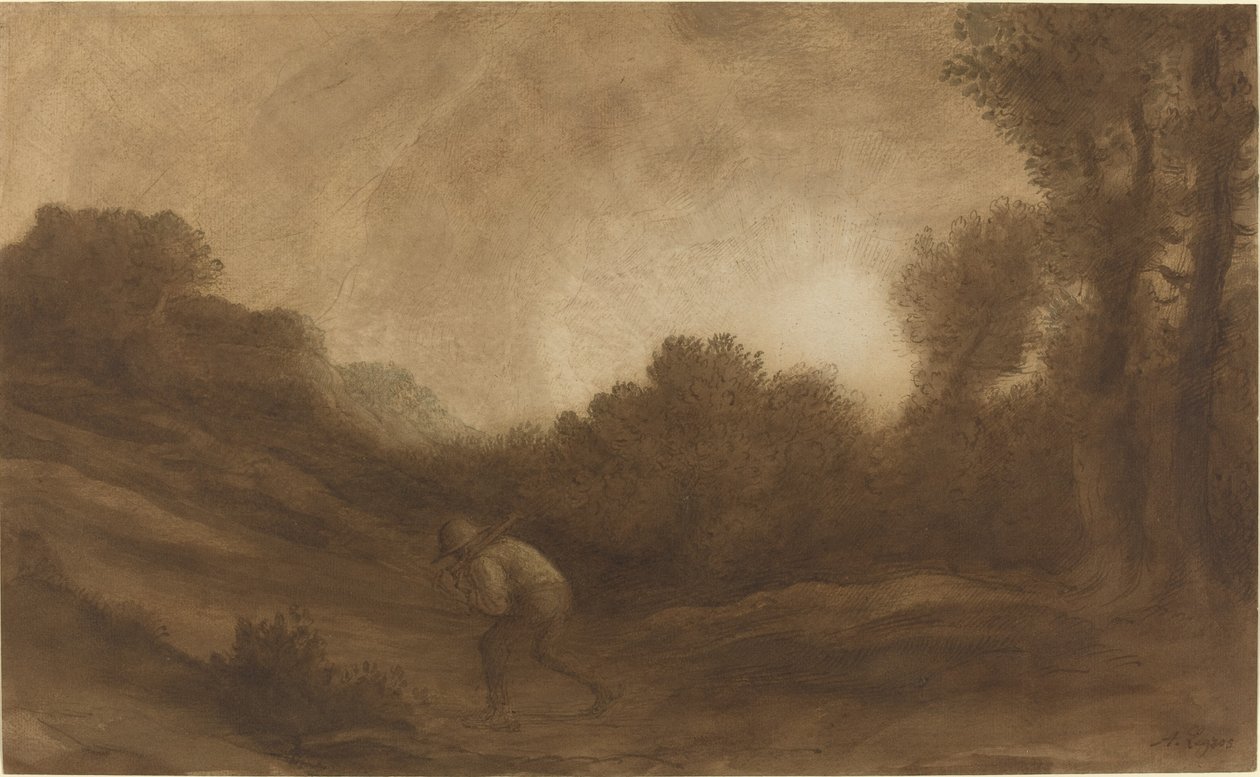 景观, 傍晚 作者 阿方斯·莱格罗斯（Alphonse Legros）