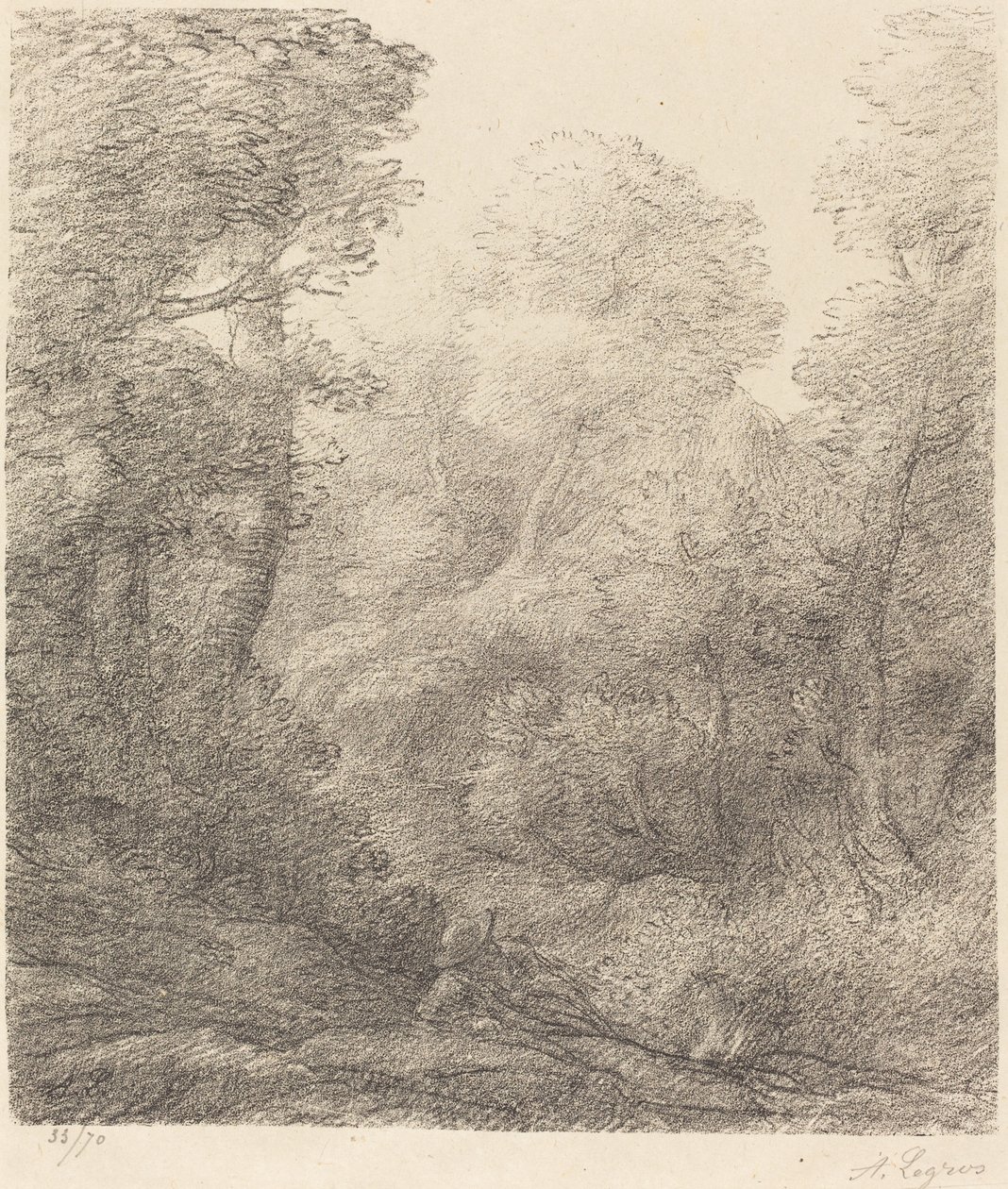 风景：晨雾 作者 阿方斯·莱格罗斯（Alphonse Legros）