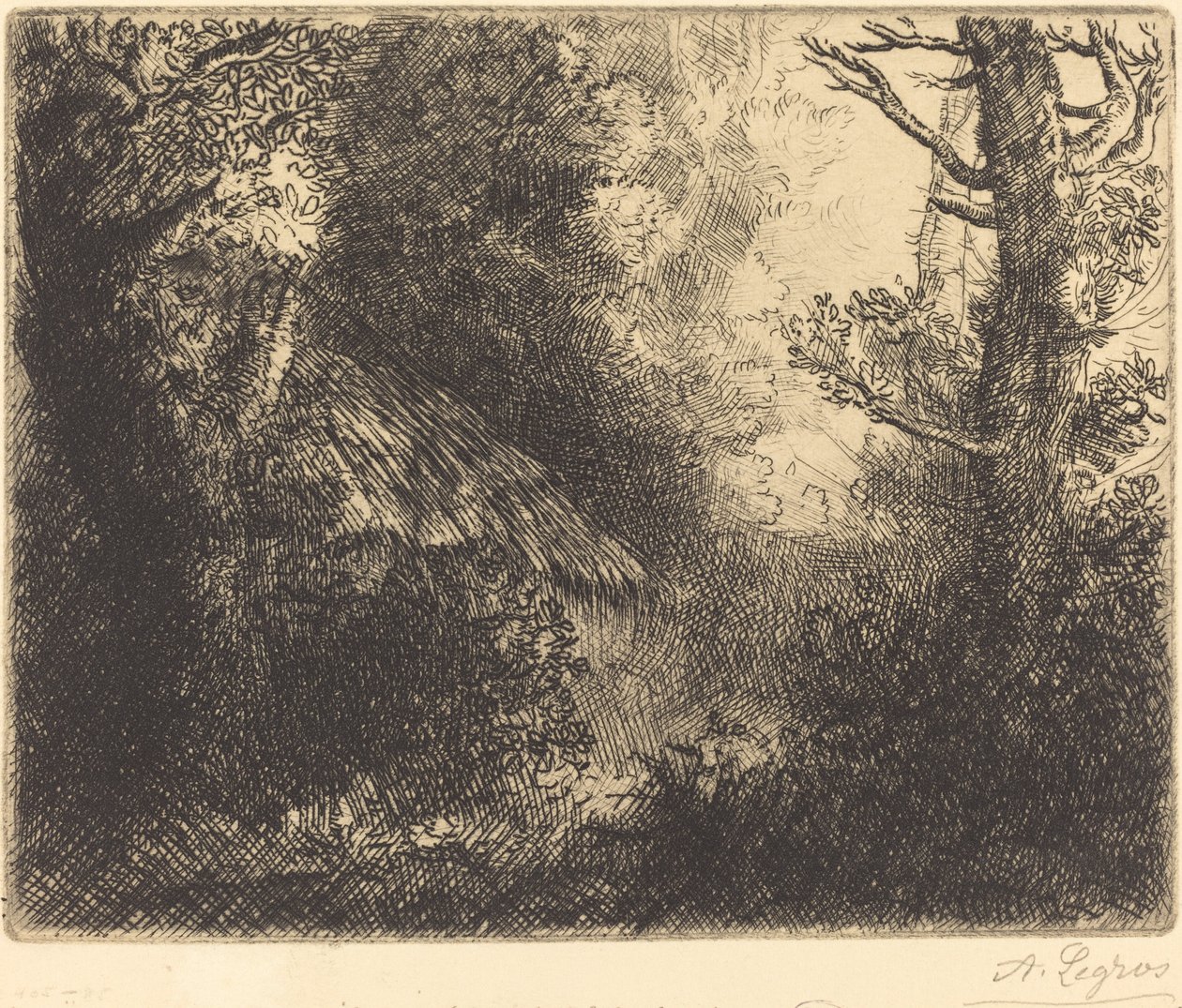 景观：靠近Chailleux (Paysage: Pres Chailleux) 作者 阿方斯·莱格罗斯（Alphonse Legros）
