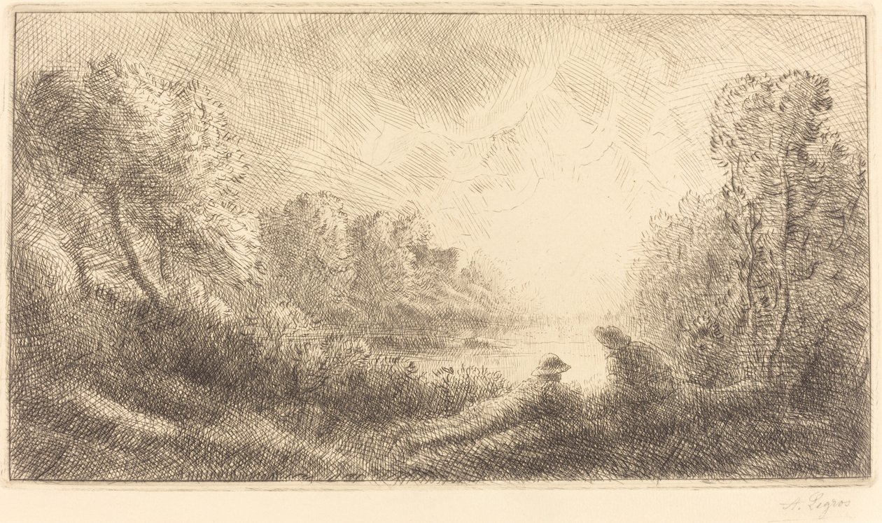 景观：日出 Paysage: Lever du soleil. 作者 阿方斯·莱格罗斯（Alphonse Legros）