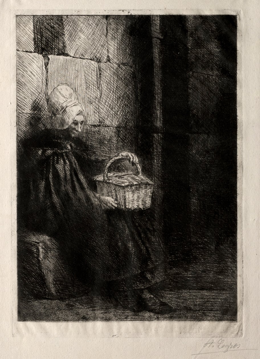 在布洛涅附近的风景，称为带篮子的女人。 作者 阿方斯·莱格罗斯（Alphonse Legros）