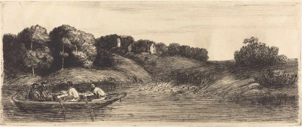 有船的风景，第一版（Le paysage au bateau） 作者 阿方斯·莱格罗斯（Alphonse Legros）
