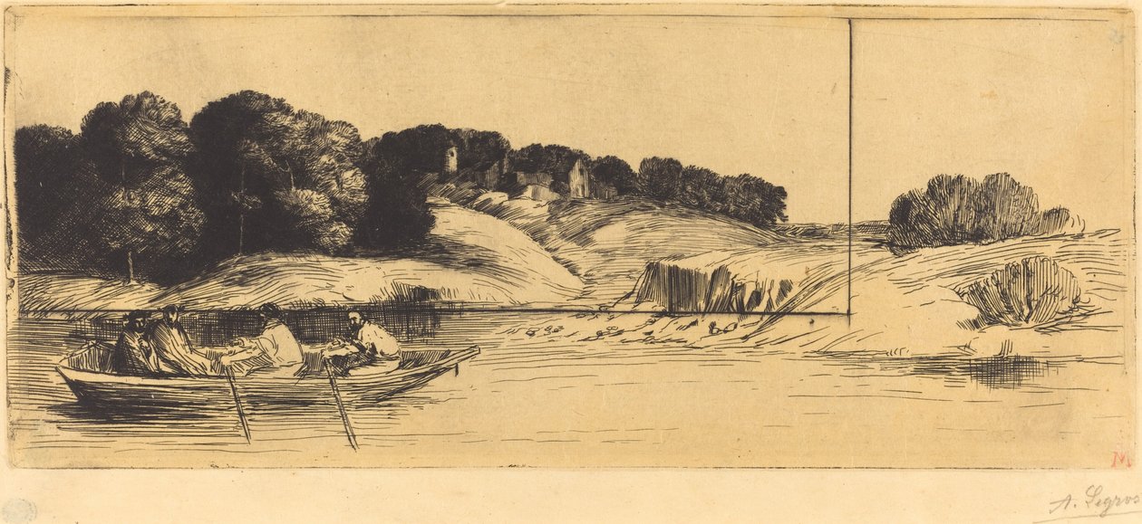有船的风景，第 1 版（Le paysage au bateau） 作者 阿方斯·莱格罗斯（Alphonse Legros）