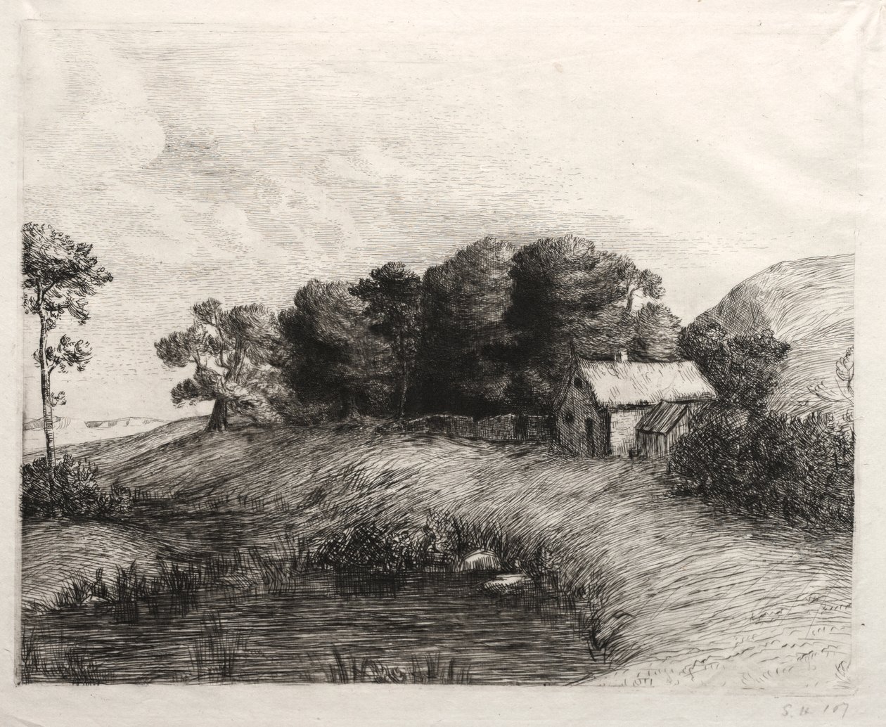 池塘景观 作者 阿方斯·莱格罗斯（Alphonse Legros）