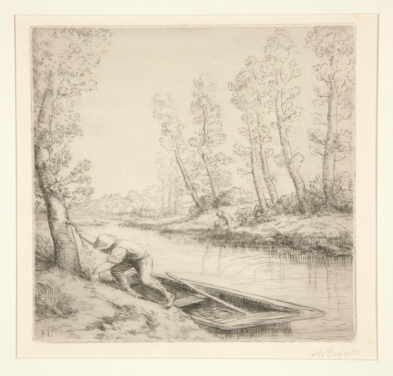 河畔的黎明 作者 阿方斯·莱格罗斯（Alphonse Legros）