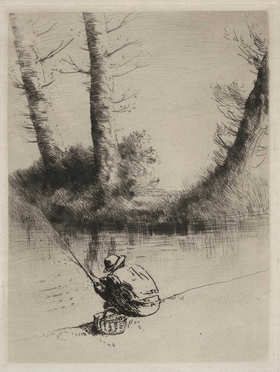 钓鱼者》。 作者 阿方斯·莱格罗斯（Alphonse Legros）