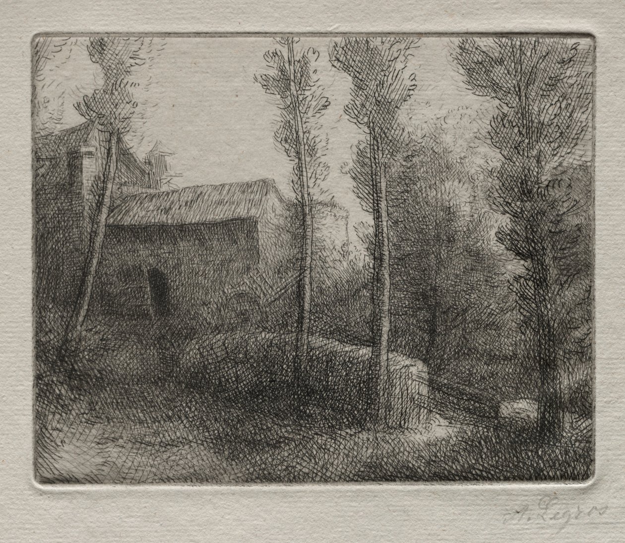 磨坊桥。 作者 阿方斯·莱格罗斯（Alphonse Legros）